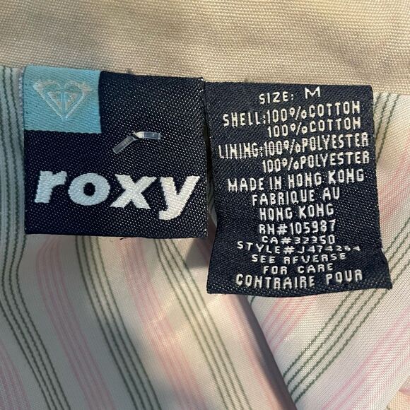 Roxy Double Breasted Utility Jacket Tan Khaki Mid-Weight Lined Button Up M - Picture 6 of 7